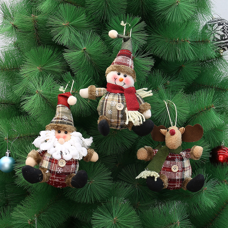スポット卸売クリスマスファブリック像老人雪だるまヘラジカ人形ペンダントクリスマスツリー装飾装飾品|undefined