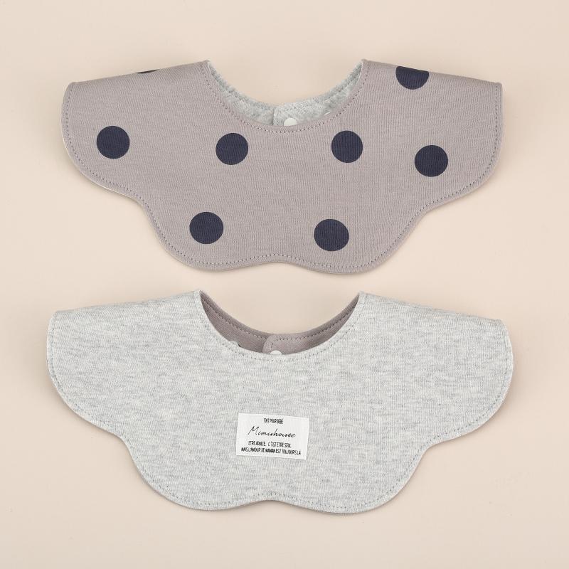 360围嘴(1条装)灰圆点