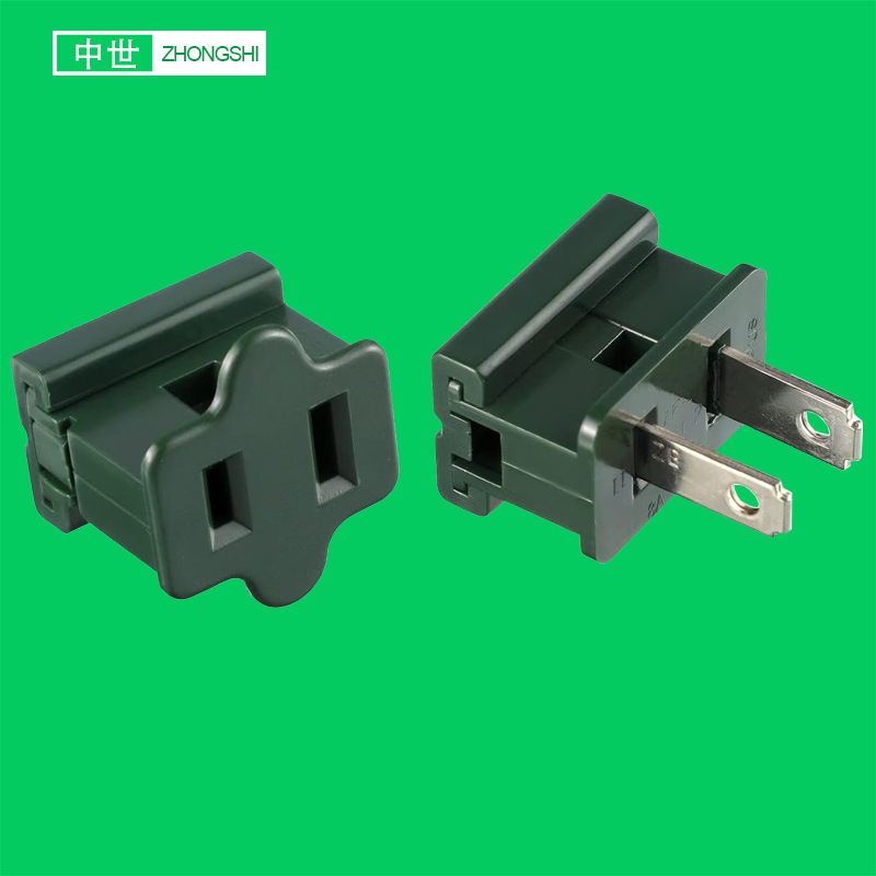 圣诞节灯连接插座 美标两插 灯饰灯带接头美式母座  压线卡线破线