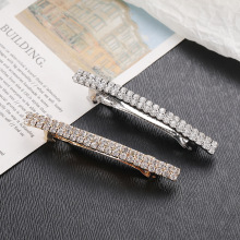 韩国精美水钻发饰简约时尚高级感双排水钻弹簧夹鸭嘴夹发夹饰品