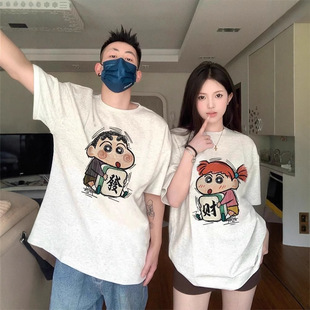 Summer Pure Cotton Short-Sleeved T-Shirt Couple Wear Lazy Style Loose Niche Design Tops for Men and Women Student Trendy Class Uniforms