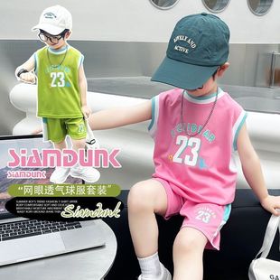 Boys' suit Summer Clothes Baby Sports Vest Handsome Children's Sleeveless Basketball Clothes Boys Children Quick-drying Summer