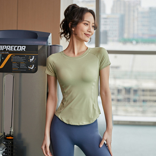 Sports top women's slim sexy fitness short-sleeved beautiful back running T-shirt breathable internet celebrity yoga wear summer