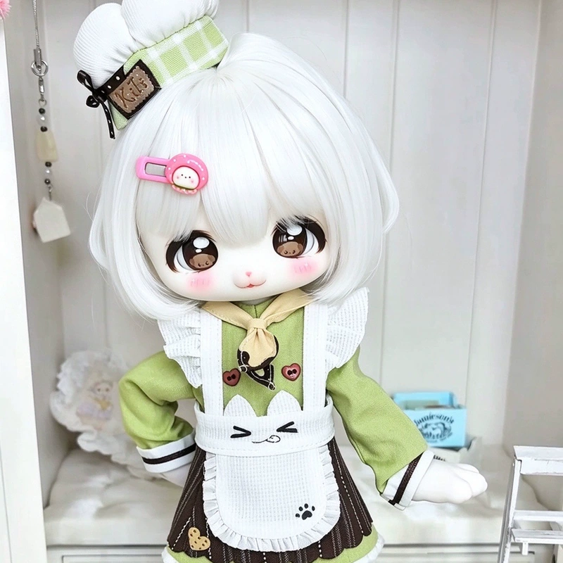 Парик для куклы BJD белый боб короткие прямые волосы 3 4 6 размер