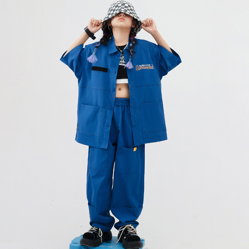 街舞儿童潮服套装男童嘻哈童装潮牌酷帅女童少儿炸街hiphop演出服