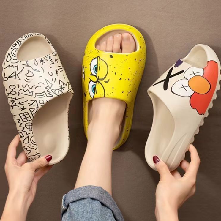 EVA芝麻街拖鞋男夏季外出時尚室外厚底外穿防滑一字拖男士涼拖鞋