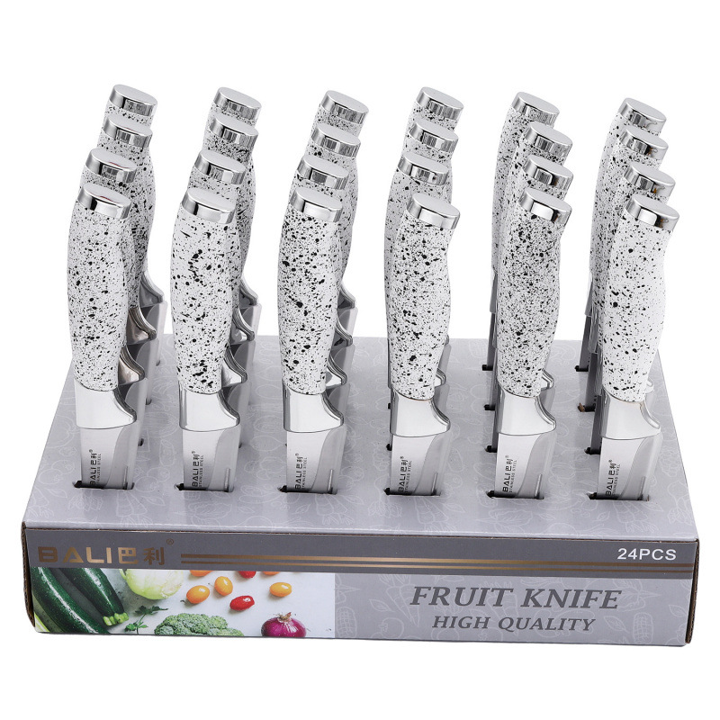 Venta caliente al por mayor juego de cocina cuchillo de caja de exhibición de acero inoxidable cuchillo de cocina con tapa de galvanoplastia doble juego de cuchillo de chef caja de regalo