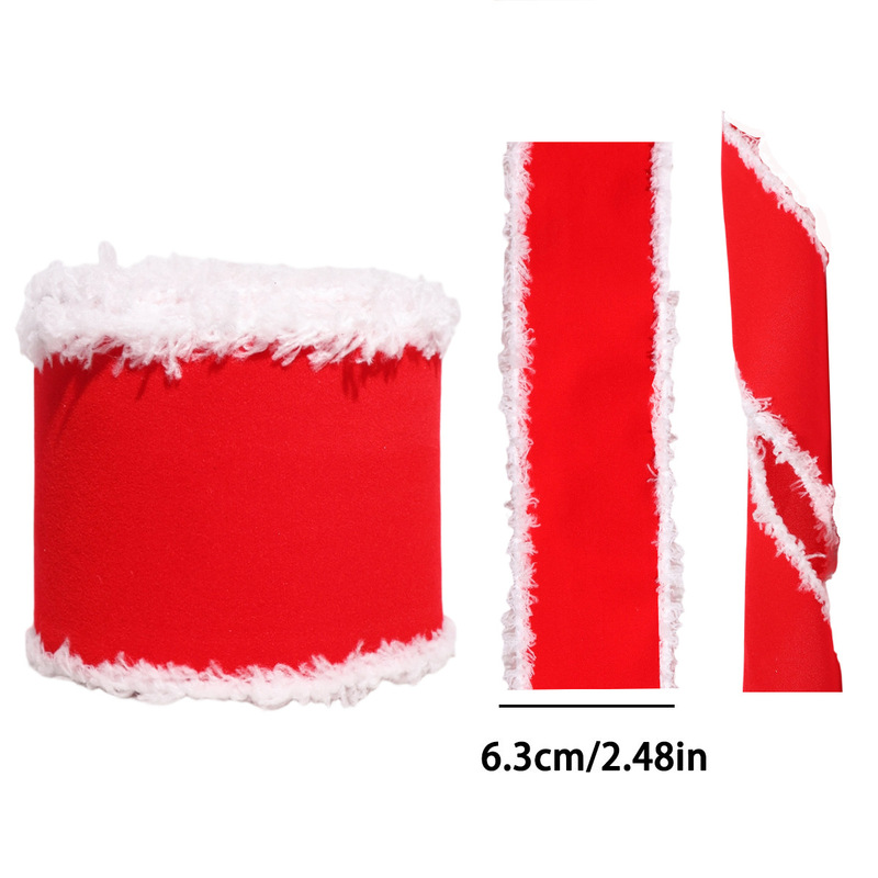 クロスボーダー新しいクリスマスベルベットエッジ模造リネンリボンクリスマスツリー DIY 装飾ホットスタンピングヘラジカリボンリボンギフト|undefined