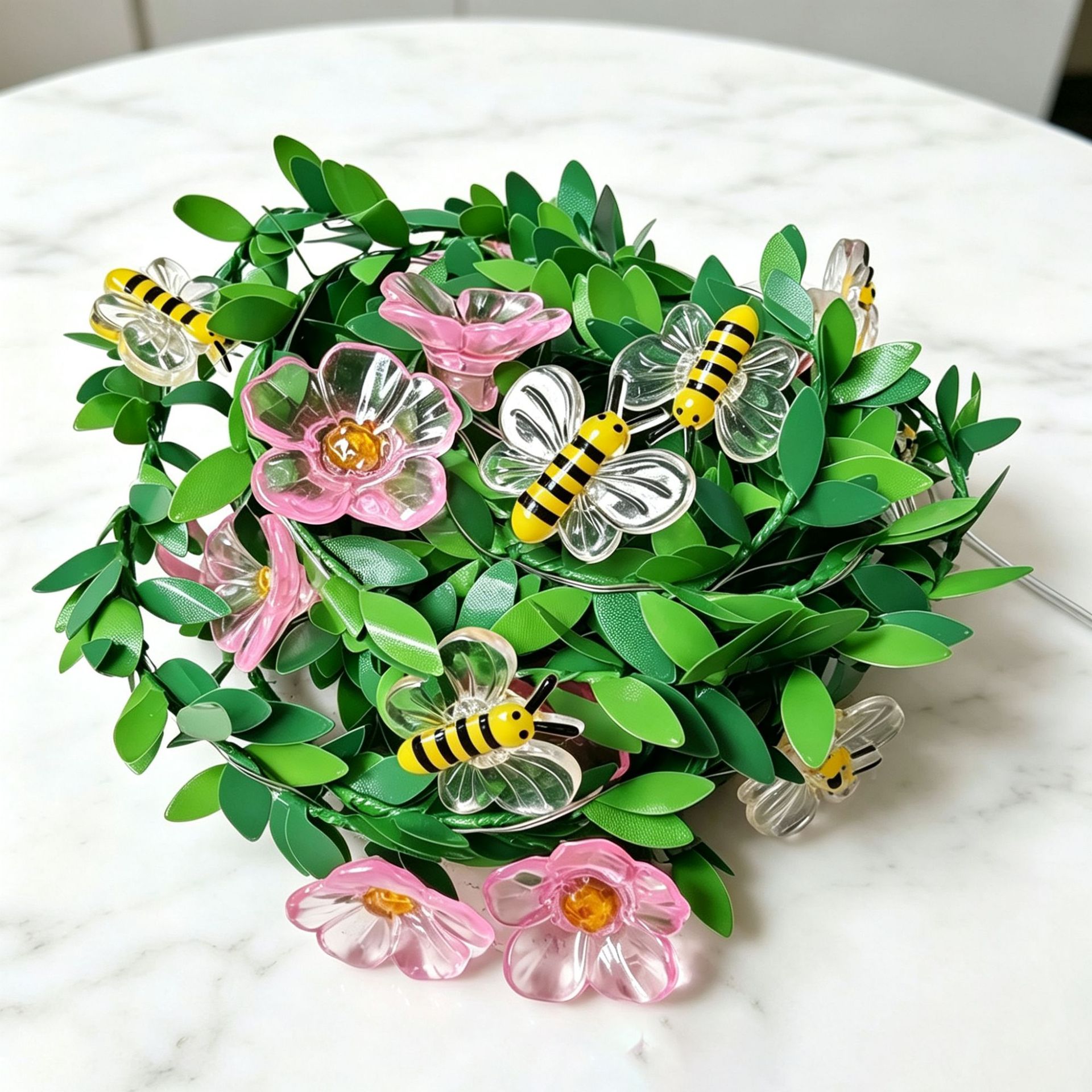 Bee sakura + rattan / 1.1m lights (2aa always on battery box)