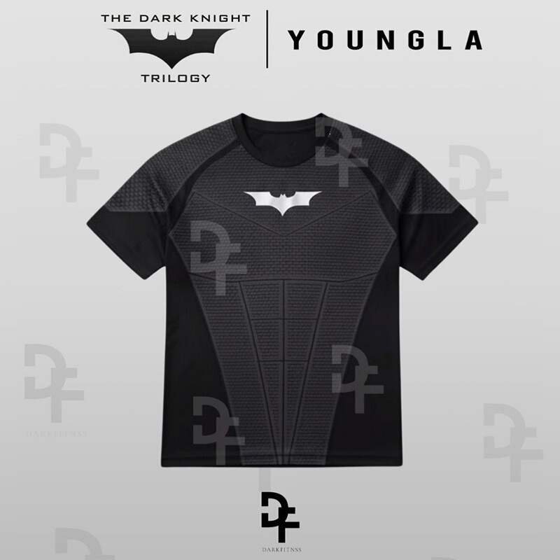 Youngla Co-Branded Superman Muscle Fitness Clothing Men's Sports Quick-Drying Printed Short-Sleeved Summer Tight-Fitting T-Shirt Men's Clothing