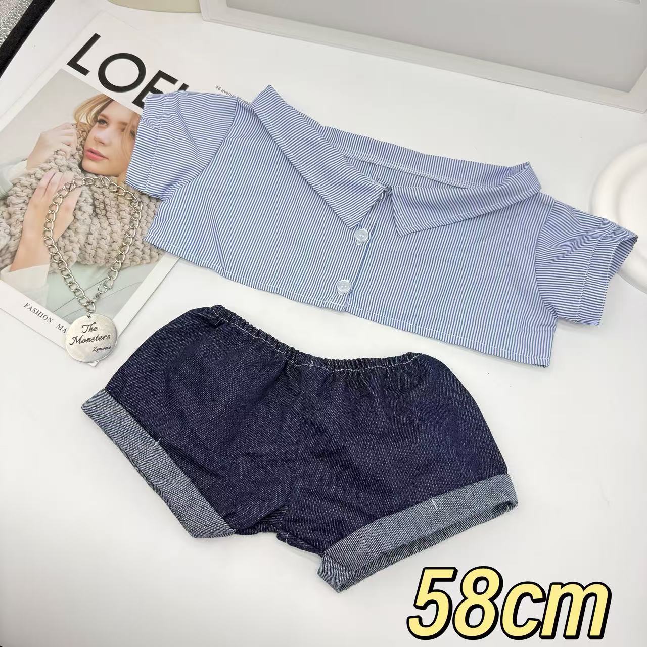 58 muñeca ropa 38CM muñeca labubu40 muñeca de algodón muñeca peluche con colgantes juguetes de caja ciega