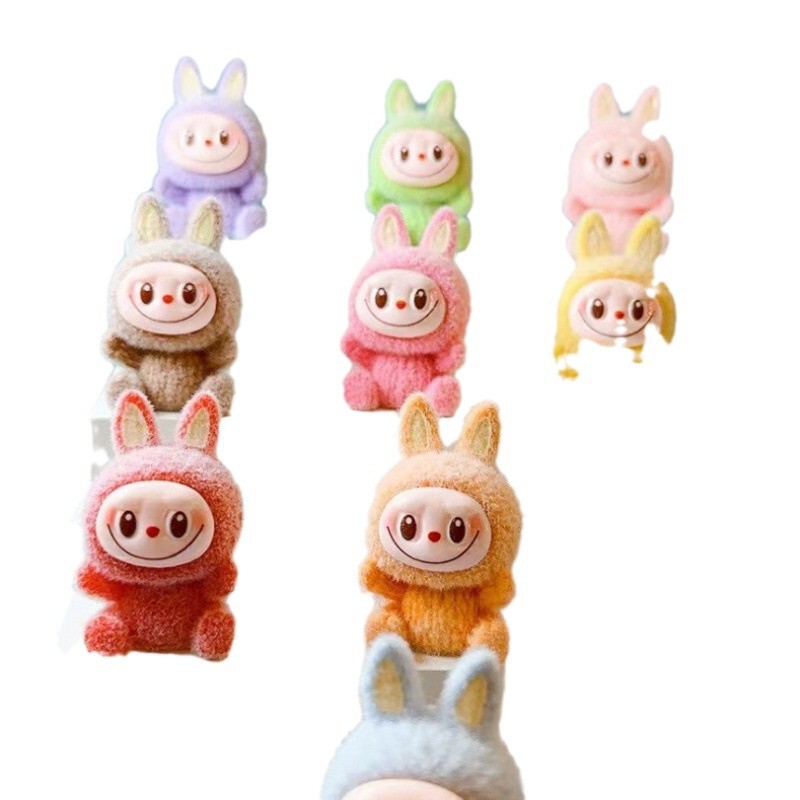 新しいマカロン植毛ラブ布 diy 漫画フィギュアかわいいミニ人形デスクトップ装飾品工場卸売|undefined