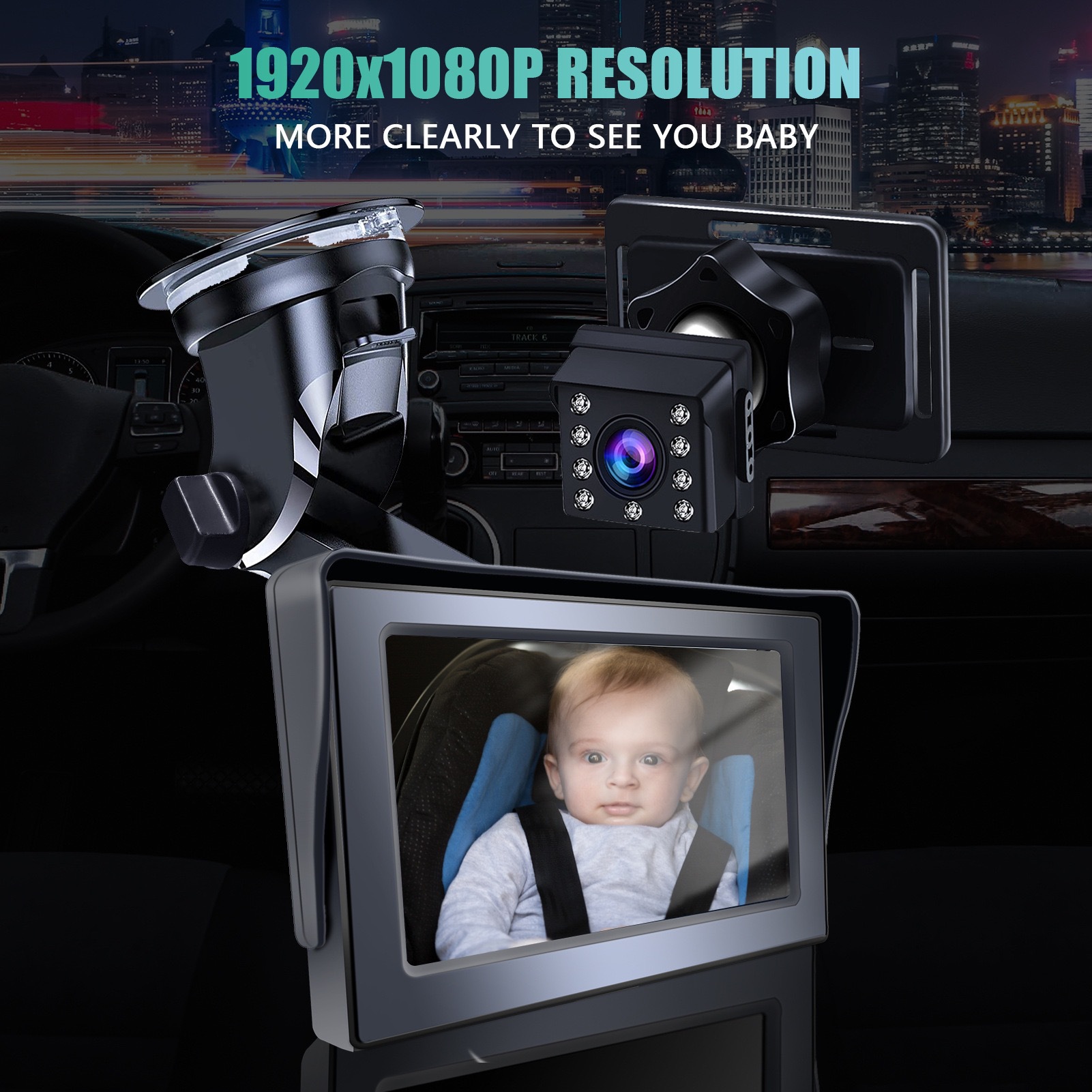 Amazon Bestseller 4.3inch Baby Car Monitor Baby Rearview Camera Baby Car Mirror
