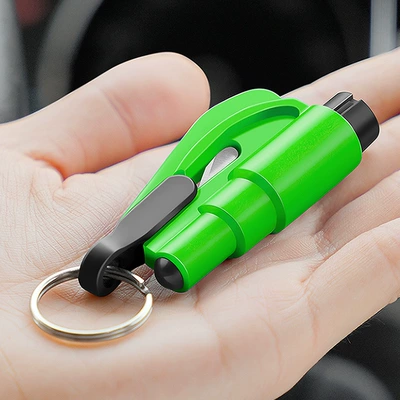Car Supplies Complete Book One | Qəza çəkici - one-second-window-breaking-tool-green-with-test-glass-1-pack