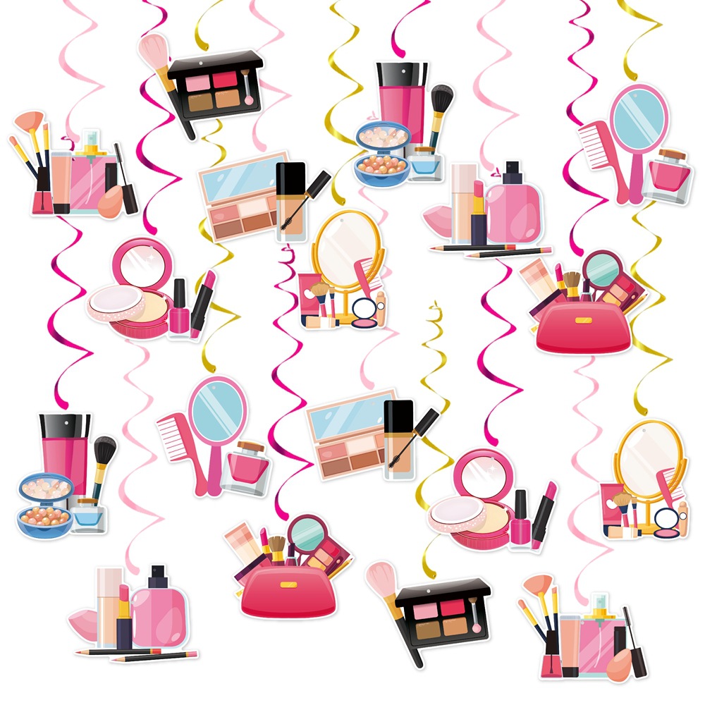 Nueva decoración de fiesta de cumpleaños en espiral placa de colgante cosmética decoración de tema de fiesta en espiral colgante de techo