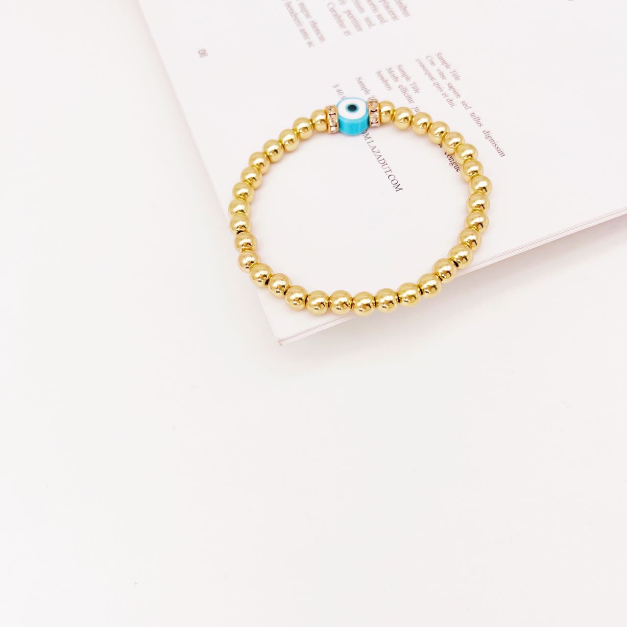 Fashion Devilu0027S Eye soft clay Beaded Plating Womenu0027S Bracelets 1 Piece