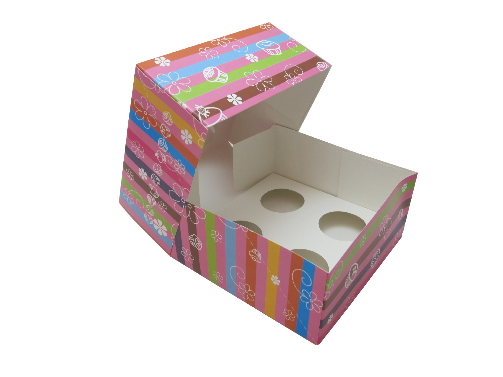 海外畅销款 可折平包装纸杯蛋糕盒 Cupcake boxs 6杯蛋糕盒