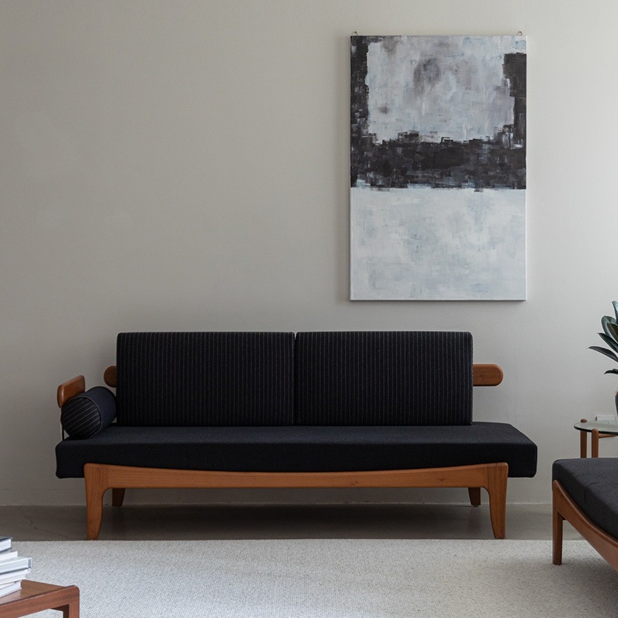 北欧实木沙发床美式乡村沙发现代简约橡木小户型新中式客厅沙发椅