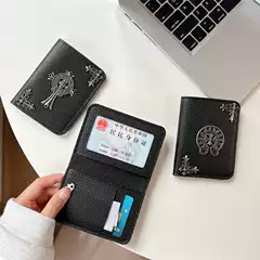 Trendy Three-Dimensional Crochet Heart Card Holder for Men and Women, Retro Pebbled Pattern, Large Capacity Wallet, Card Id Keychain Card Holder