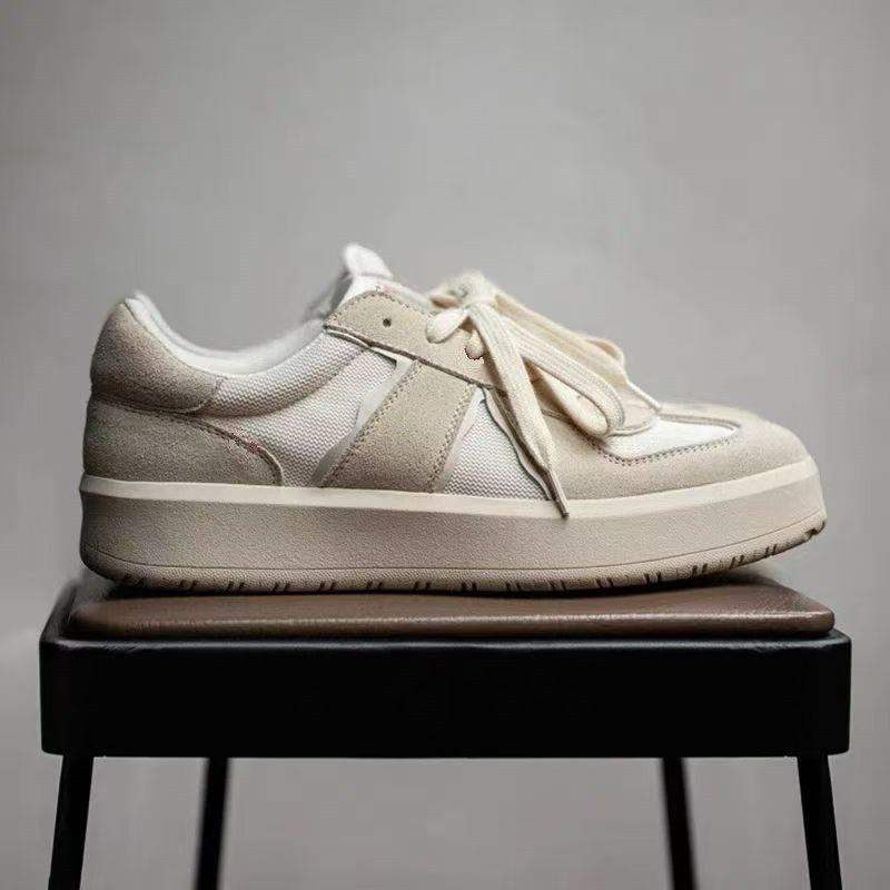 Giày sneaker nam kiểu Đức cổ thấp đế dày tăng chiều cao, giày thể thao casual thoáng khí — 8767 màu đen, 8767m màu