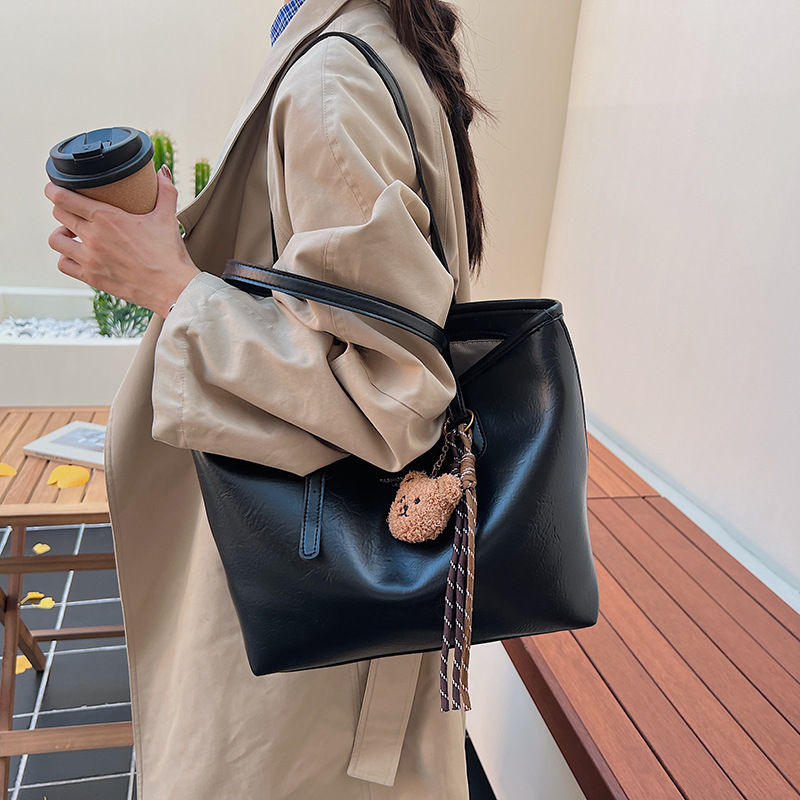 复古上班通勤包包女大容量2025新款高级质感百搭休闲托特包单肩包|undefined