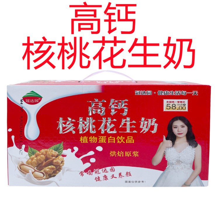 冠达园核桃花生早餐奶饮品250mlx24盒整箱高钙蛋白牛奶奶