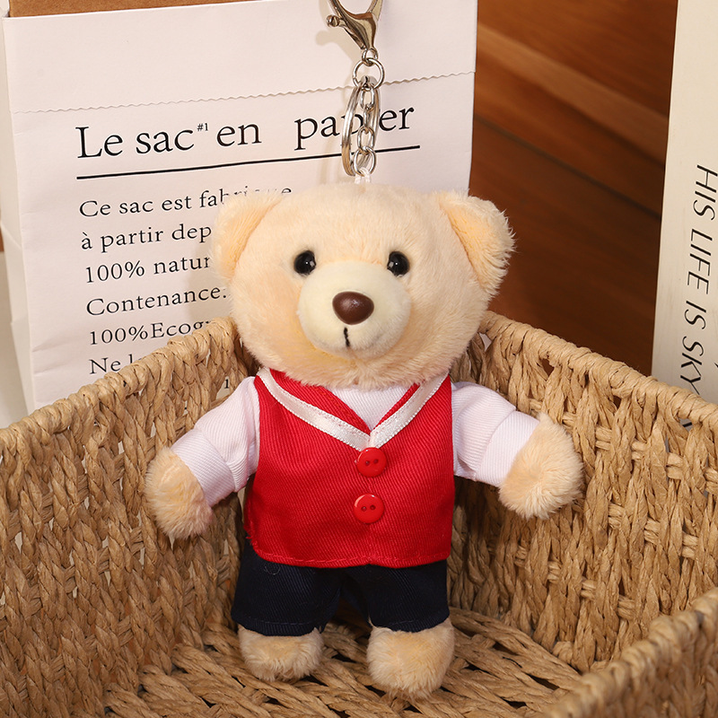 2025 nuevo uniforme de oso fuego cielo azul rescate colgante Teddy bear muñeca juguete de peluche publicidad llavero