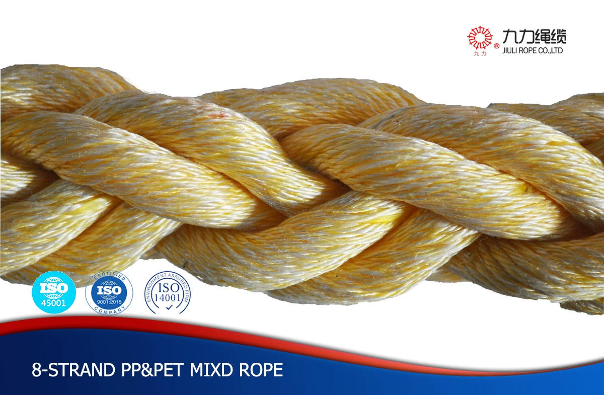 8-жильный полиэфирно-пропиленовый смешанный трос, полипропиленовый полиэтиленовый трос, морской кабель, полипропиленовая веревка, плетеная веревочная стяжка из ПЭТ-веревки