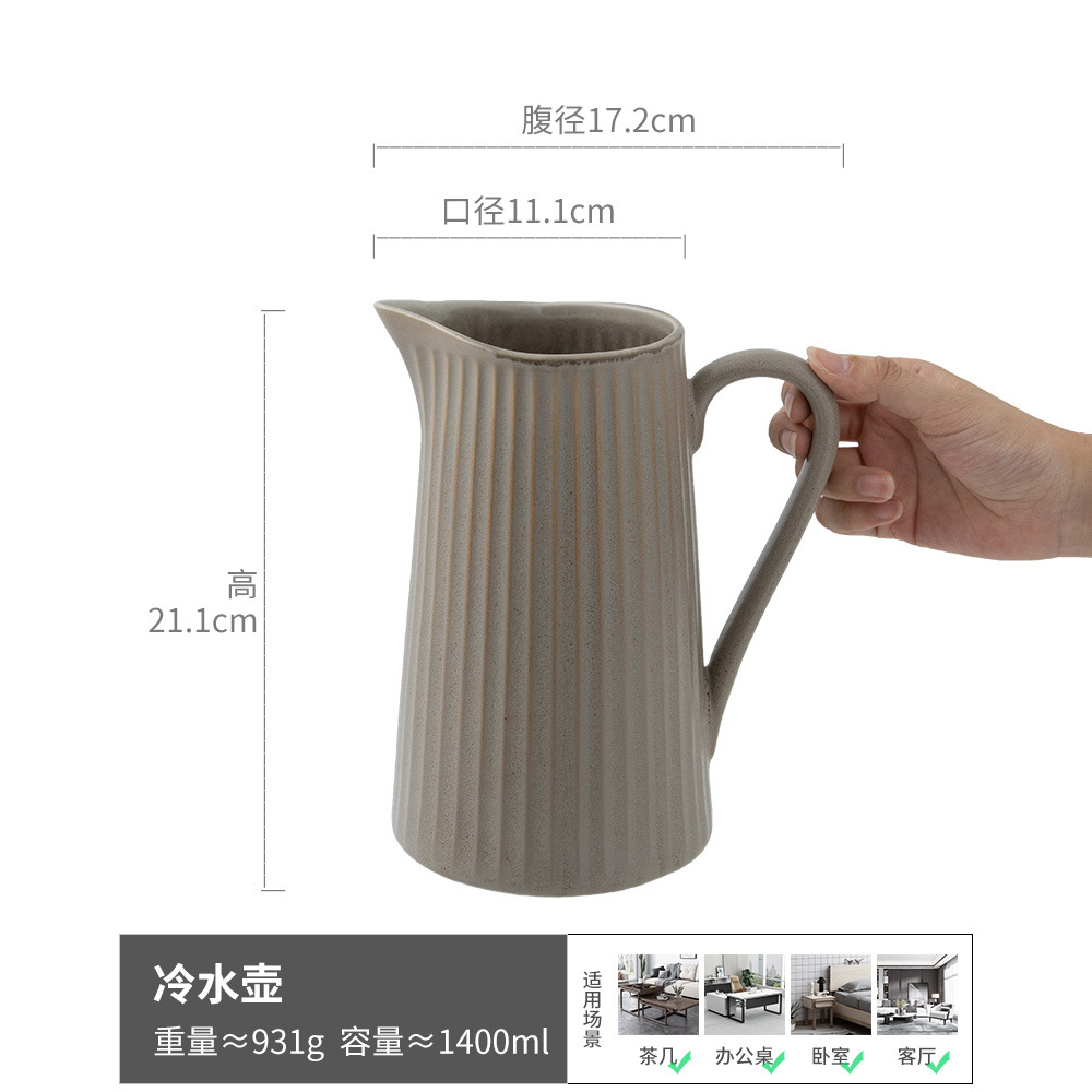 Muchos usos Colección de botellas de agua Olla para el hogar Botella de agua fría de gran capacidad Venta al por mayor Decoración de flores de cerámica retro Olla de mano