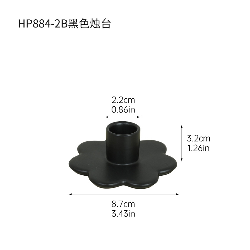 Creatividad moderna en adornos de mesa de cerámica decoración suave de escritorio artesanía creativa en blanco y negro soporte de vela