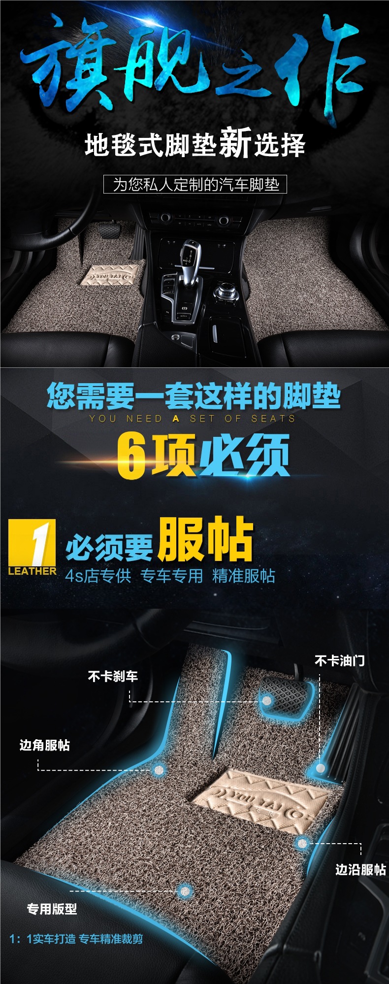 Car Wire Ring Floor Mats, Universal Easy-To-Clean Car Mats, Carpet-Type Foot Mats, Can Be Freely Cut, Special for Car Floor Mats