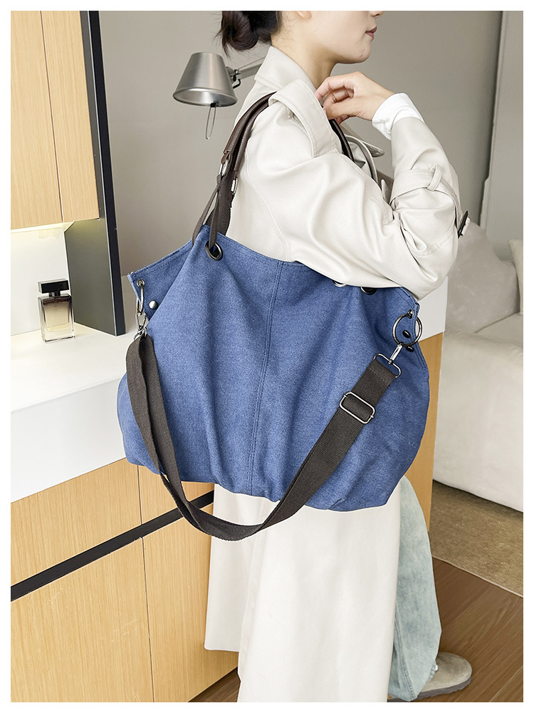 Bolso Bandolera Retro de Lona Lona Resistente al Desgaste Gran Capacidad para Uso Diario image 10