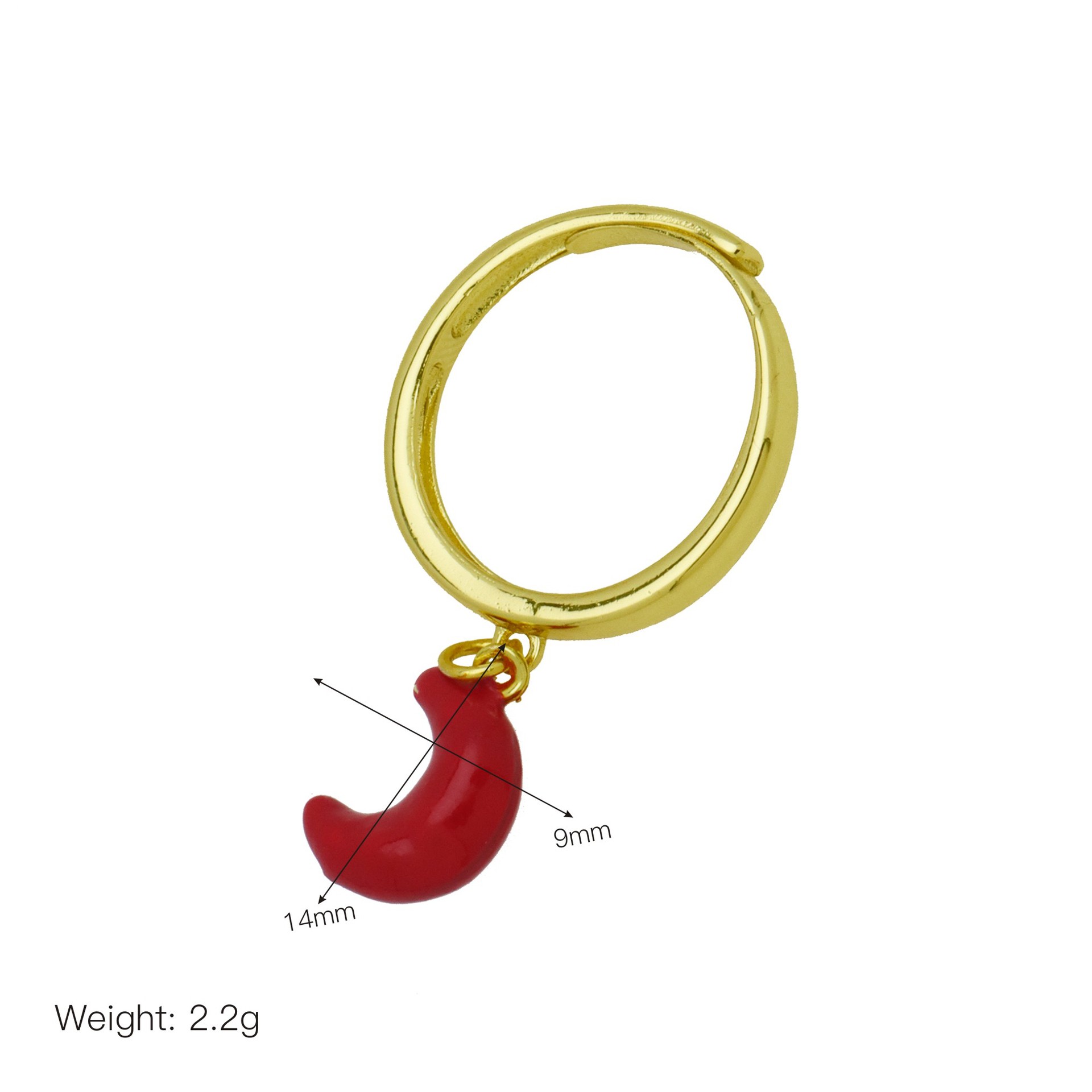 6g Weight Multi Charms Necklace, Open Rings Classification Adjustable Ring Size 1 Piece Quantity Daily Occasion Copper Material Cherry, Heart Shape, chili Pattern All Seasons Season Women's Gender Enamel Design Cute Style Wholesale Jewelry Cute Cherry Heart Shape Chili Copper Enamel Multi Charms Necklace Open Rings 9