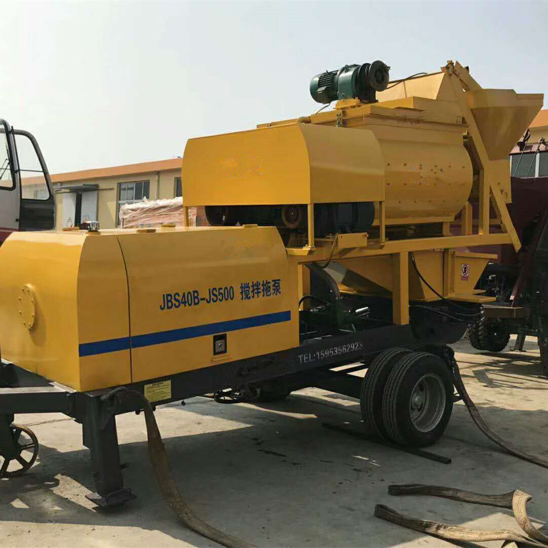 强制搅拌拖泵 强制搅拌机带拖泵 搅拌拖泵配500强制搅拌设备