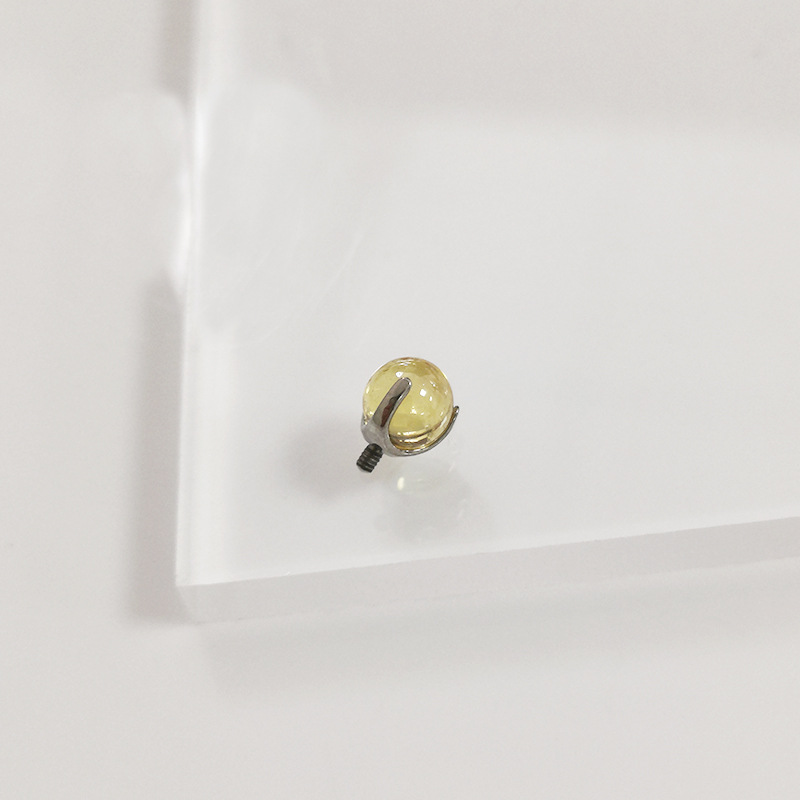 G23 Titanium Three-Claw Zircon Ball Tongue Nail Piercing Jewelry 14G 16G Anodized detail image 20
