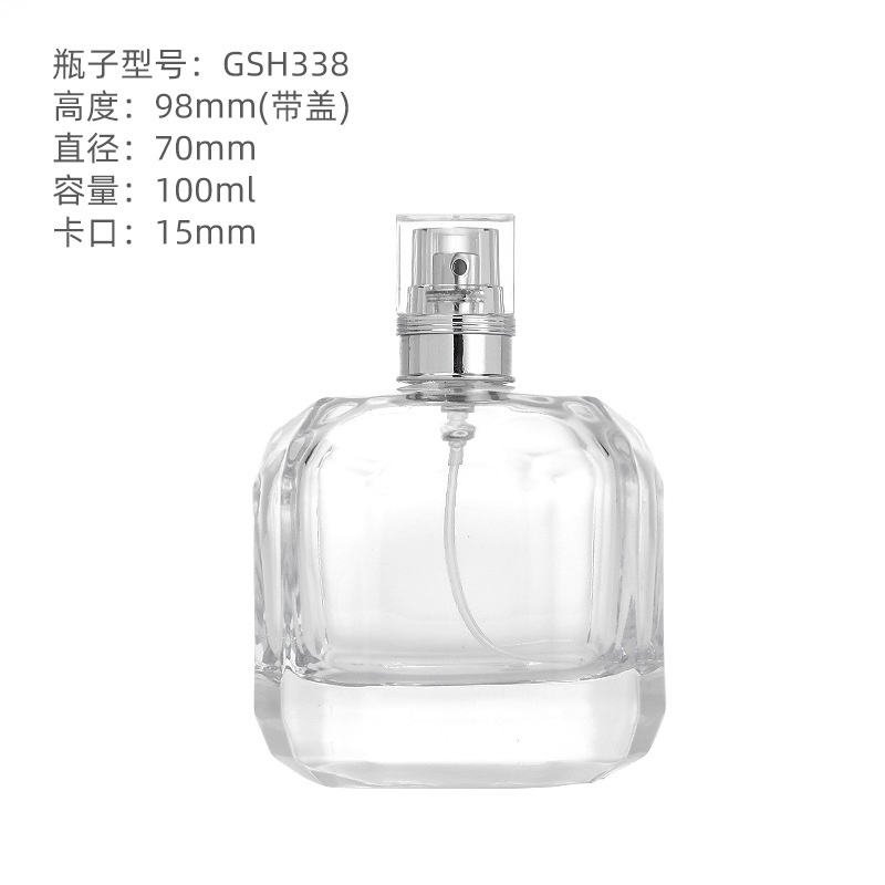 Subbotella de perfume 30/50/100ml botella de tarjeta cosmética botella de perfume de vidrio transparente botella de perfume botella desnuda