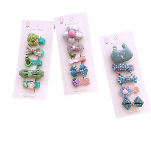 5 Cute Korean-style all-in-one hair clips for kids that won't damage hair, featuring butterfly bows and versatile colors, suitable for small girls' side clips
