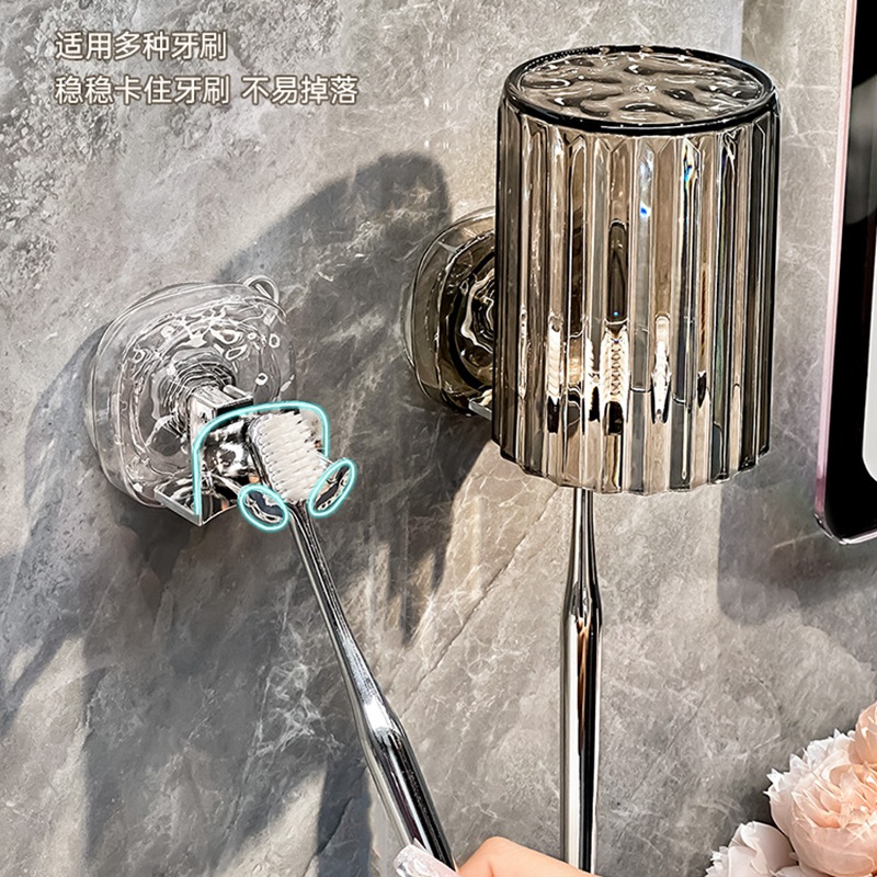 Ventosa Soporte para cepillo de dientes eléctrico Montado en la pared para el hogar Inodoro sin perforaciones Taza de dientes Todículo de dientes Estante de pared