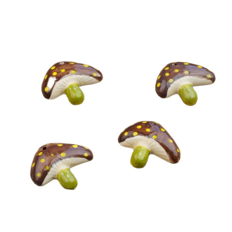 景德镇跨境清新风时尚卡通可爱手工陶瓷蘑菇配件手工DIY饰品材料|undefined