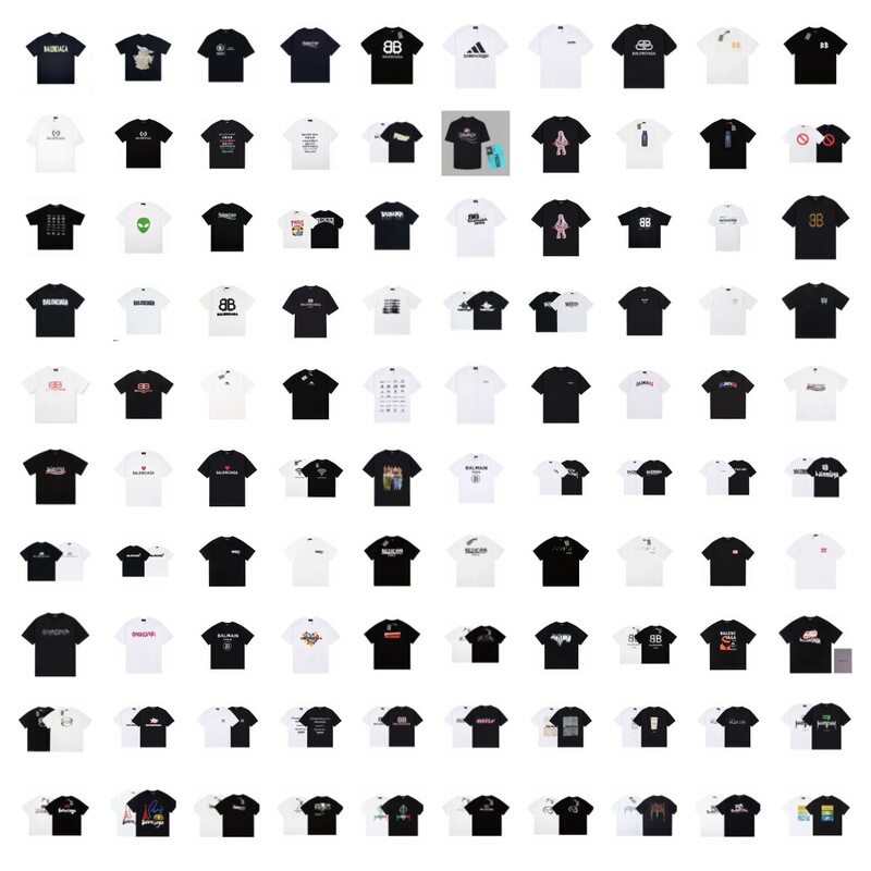 Cross-Border Bale25Ss Summer New Style 260g Combed Pure Cotton Double Yarn Printed Logo Accessible Luxury Men's and Women's T-Shirt Short Sleeves