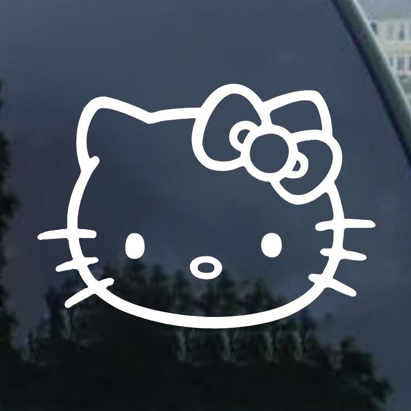 Hello Kitty 凯蒂猫卡通汽车贴纸车身车窗户贴笔记本电脑平板装饰
