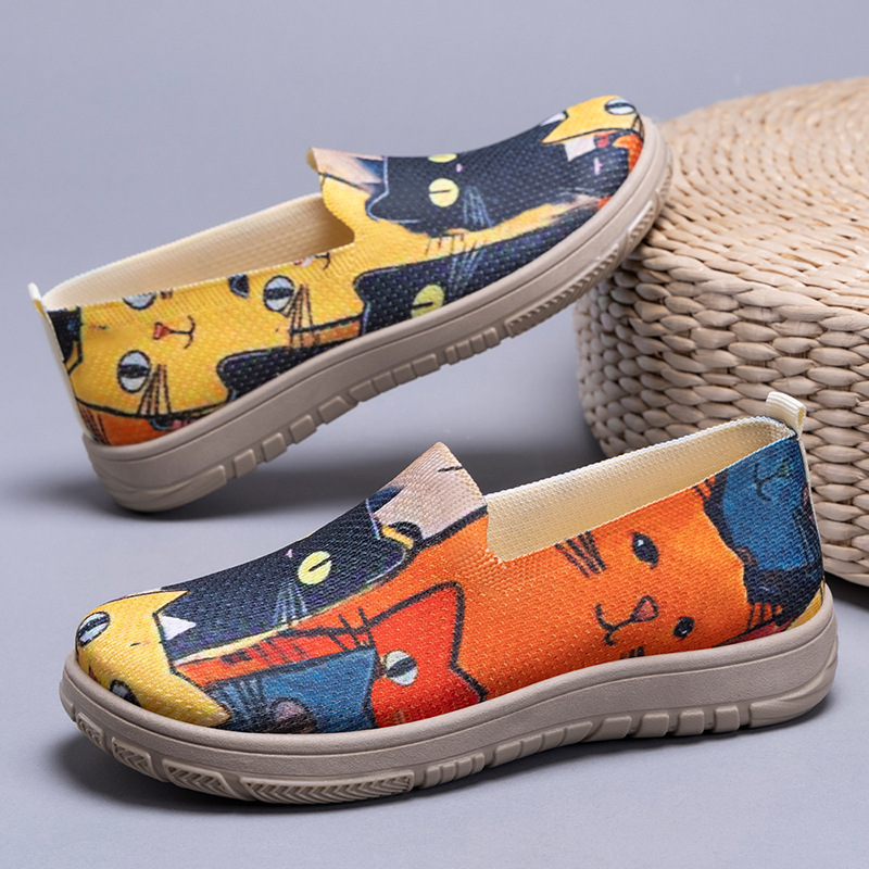 Zapatos de mujer de comercio exterior zapatos de mujer zapatos casuales de tamaño grande zapatos casuales transfronterizos zapatos de tela de colores un solo zapato