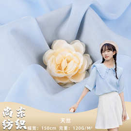 天丝雪纺布 120G人棉混纺雪纺面料 春夏衬衫连衣裙面料批发