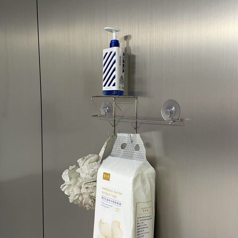 Export Bathroom Tripod-Shaped Aerial Hanging Storage Rack Stainless Steel Facial Cleanser Shower Gel Storage Rack Towel Hook