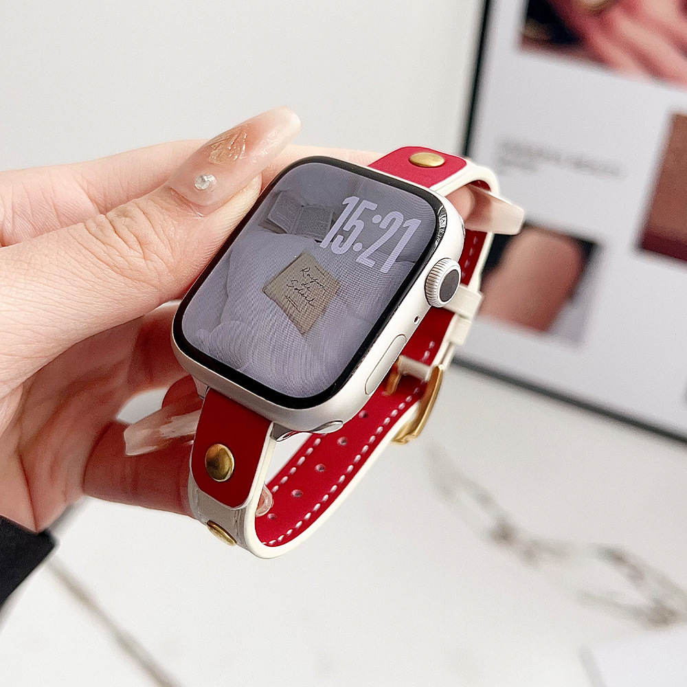 30g Weight Watch Strap Classification Genuine leather Material Round Pattern Casual, Simple Style Style Casual Simple Style Round Watch Strap 3
