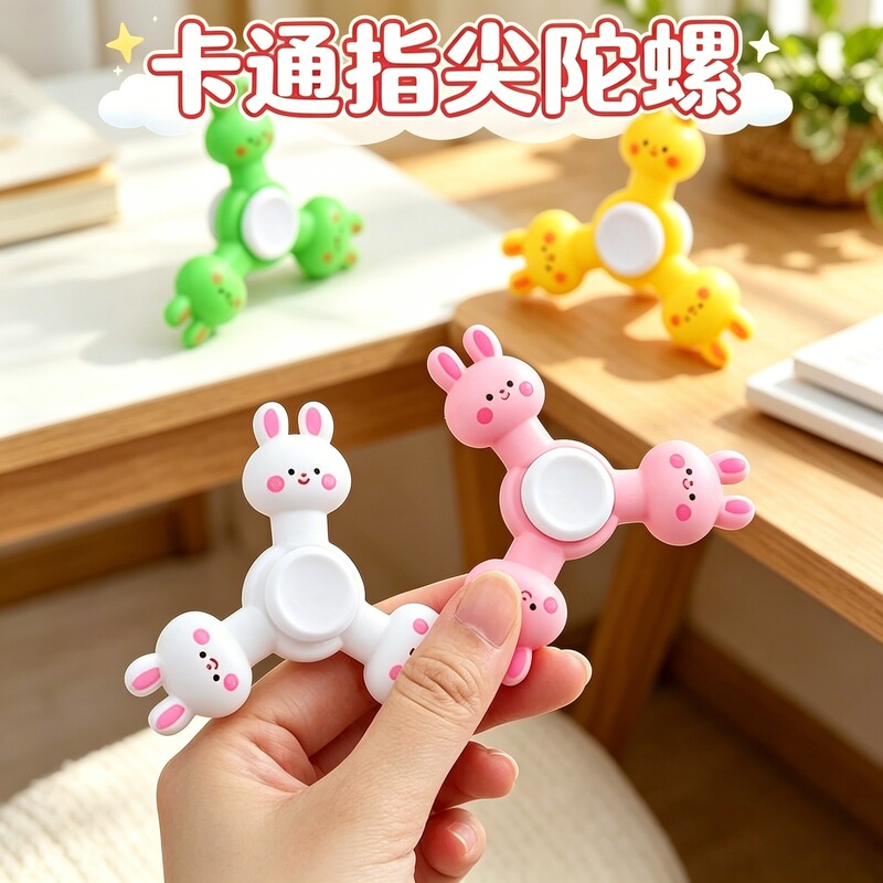 Cartoon Rabbit Fingertip Spinner Stress-Relief Toy Finger Spinner Rotating Small Toy Kindergarten Student Prize Gift