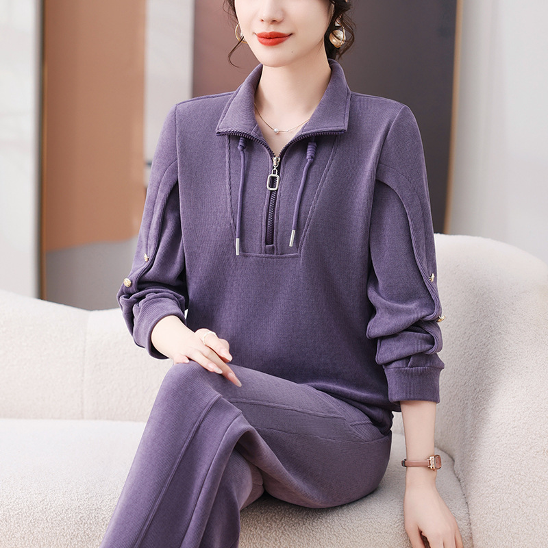 High-End Sportswear Suit for Women in Spring and Autum 2025 Super Popular Fashion Sweatshirt Stylish and Age-Reducing Two-Piece Set