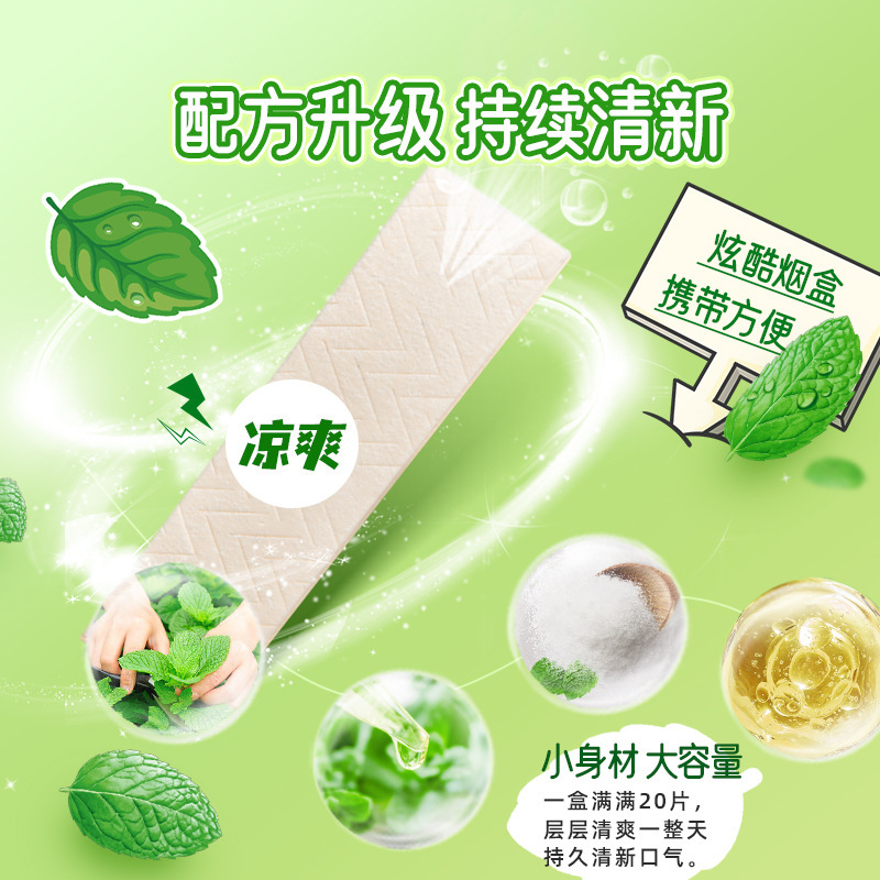 绿箭烟盒装条装口香糖绿群盒装抽抽盒薄荷味去原味独立小包装口臭|undefined