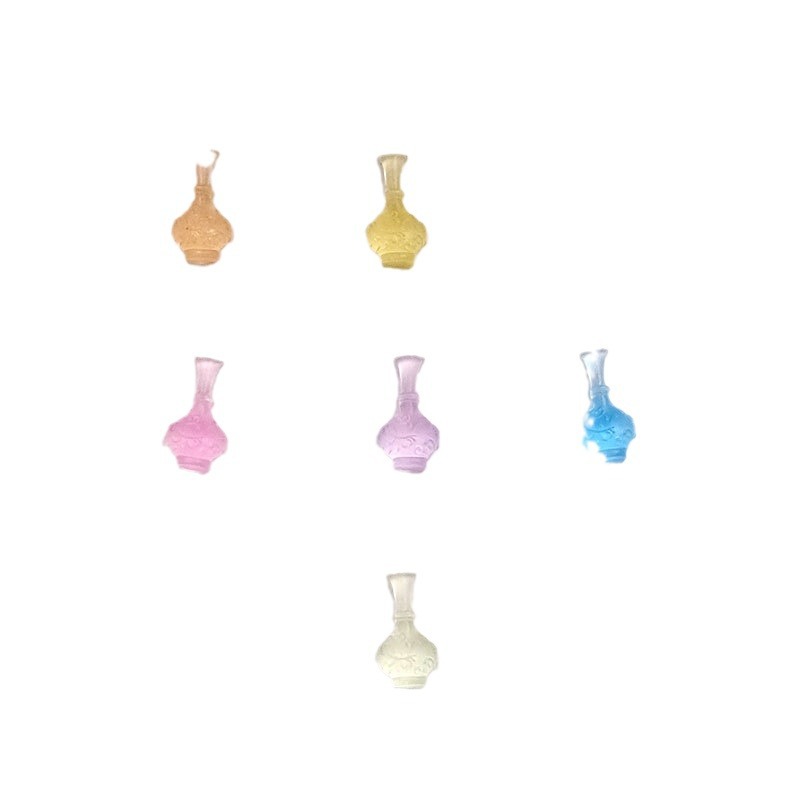 2024 new manicure accessories color embossed resin mini vase ins wind transparent flower arrangement vase ornament 5
