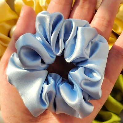 Accessory, Saç üçün rezinlər - haze-blue-4cm-100-mulberry-silk-30mm